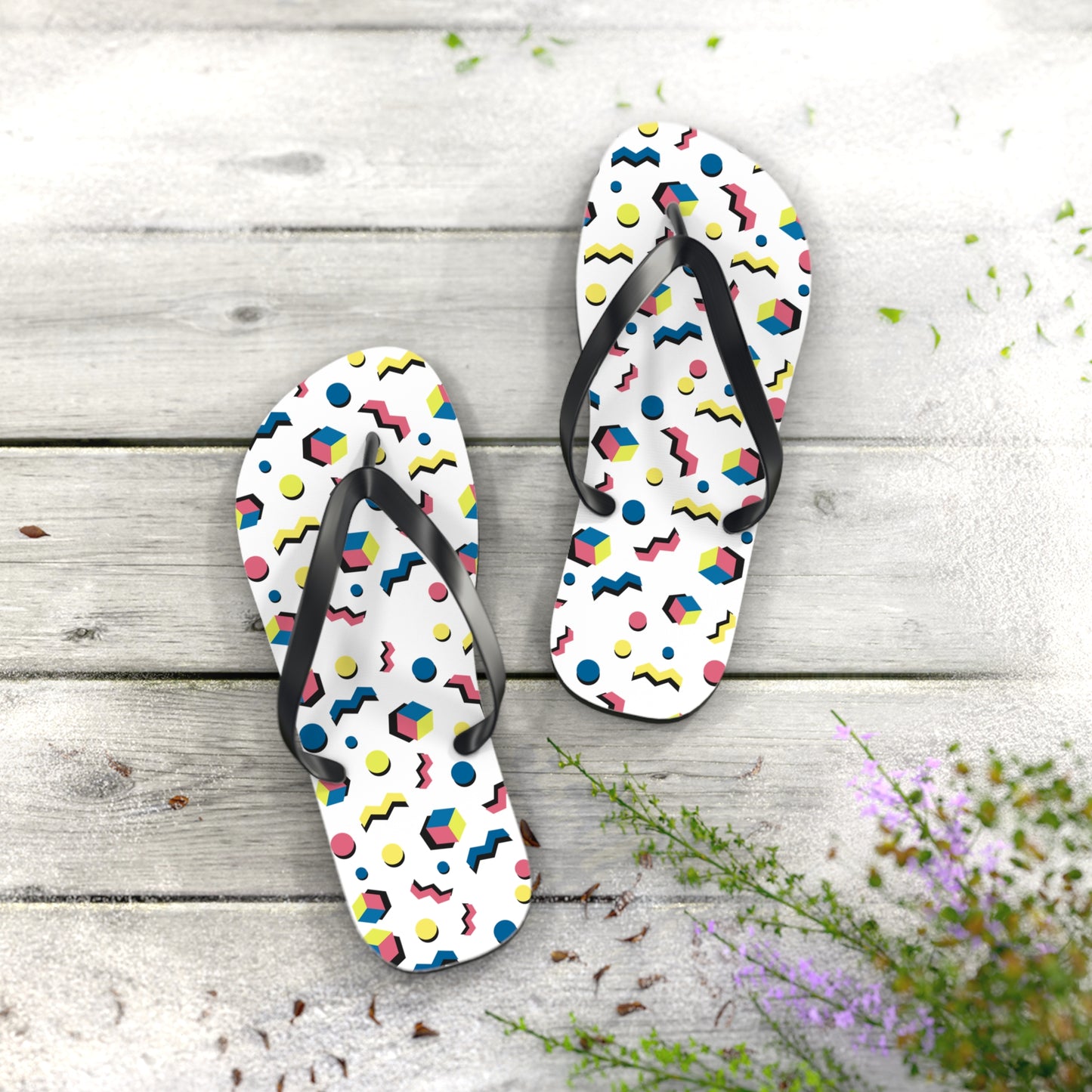 Colorful Geometric Flip Flops for Summer Fun
