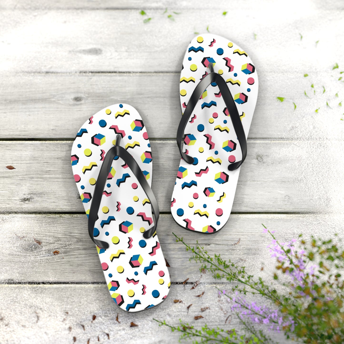 Colorful Geometric Flip Flops for Summer Fun
