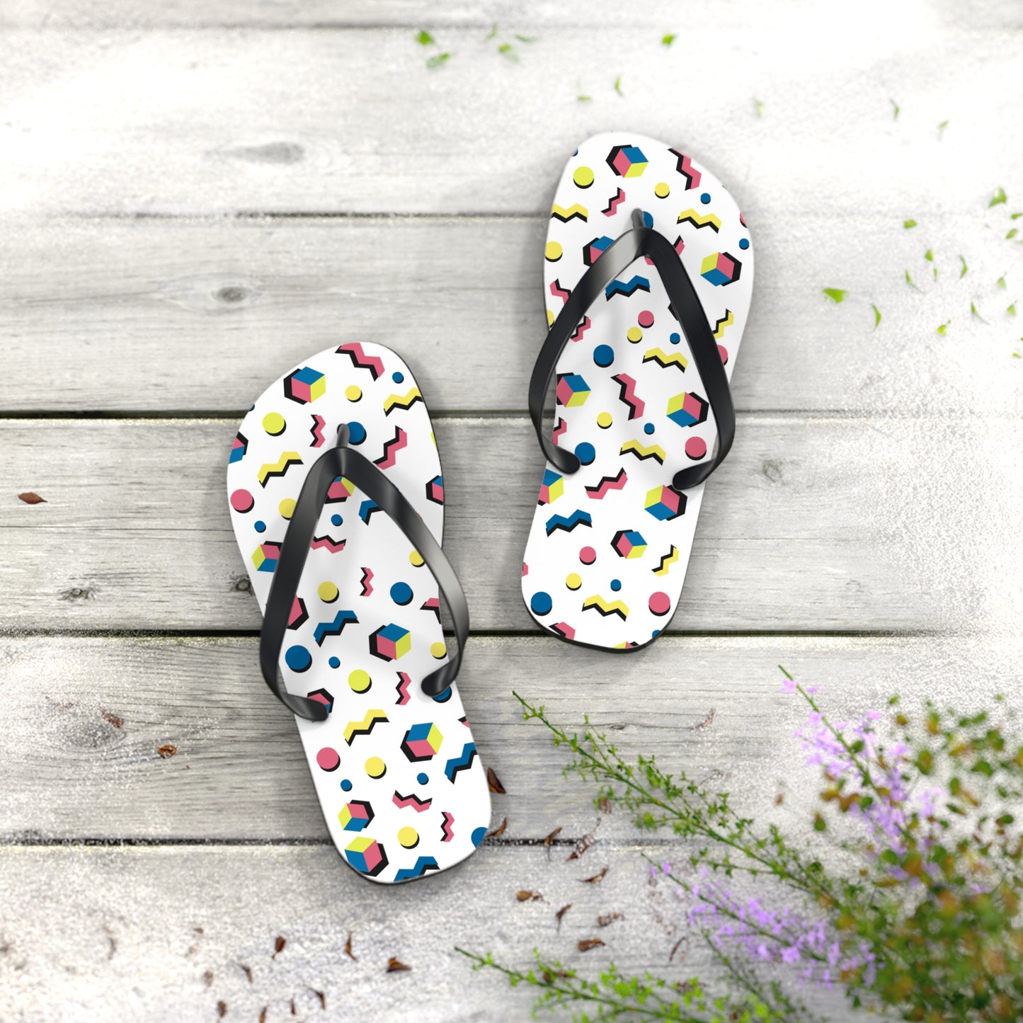 Colorful Geometric Flip Flops for Summer Fun