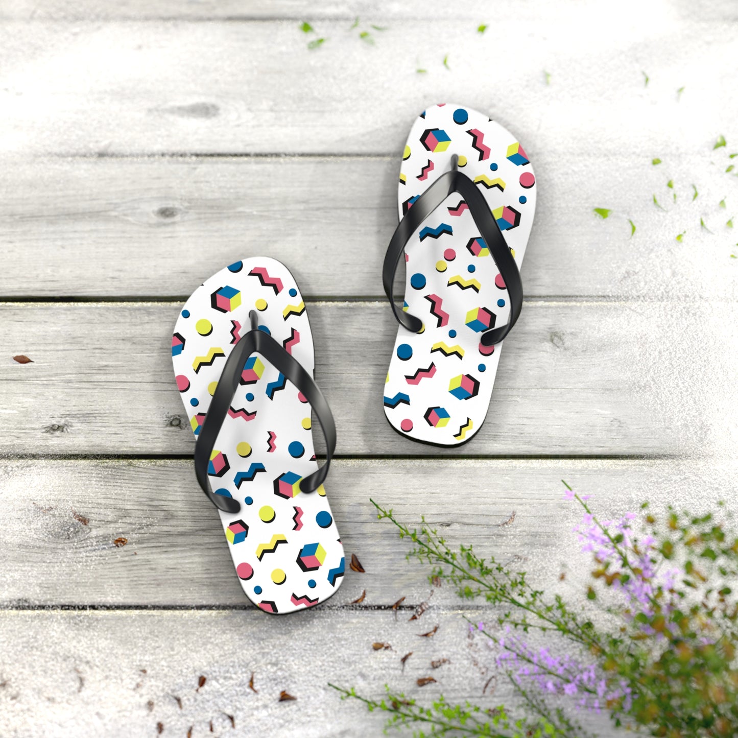 Colorful Geometric Flip Flops for Summer Fun