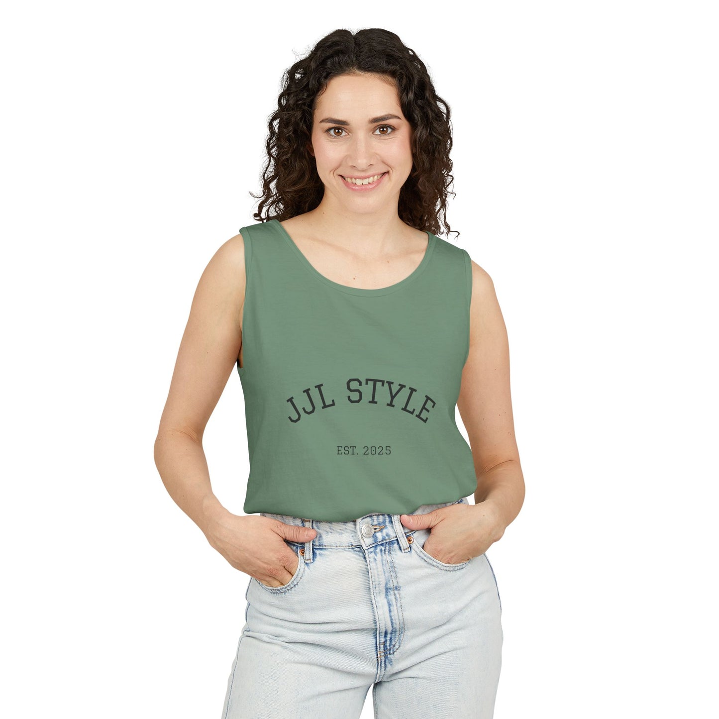 Unisex Garment-Dyed Tank Top with JJL Style - Casual Summer Essential