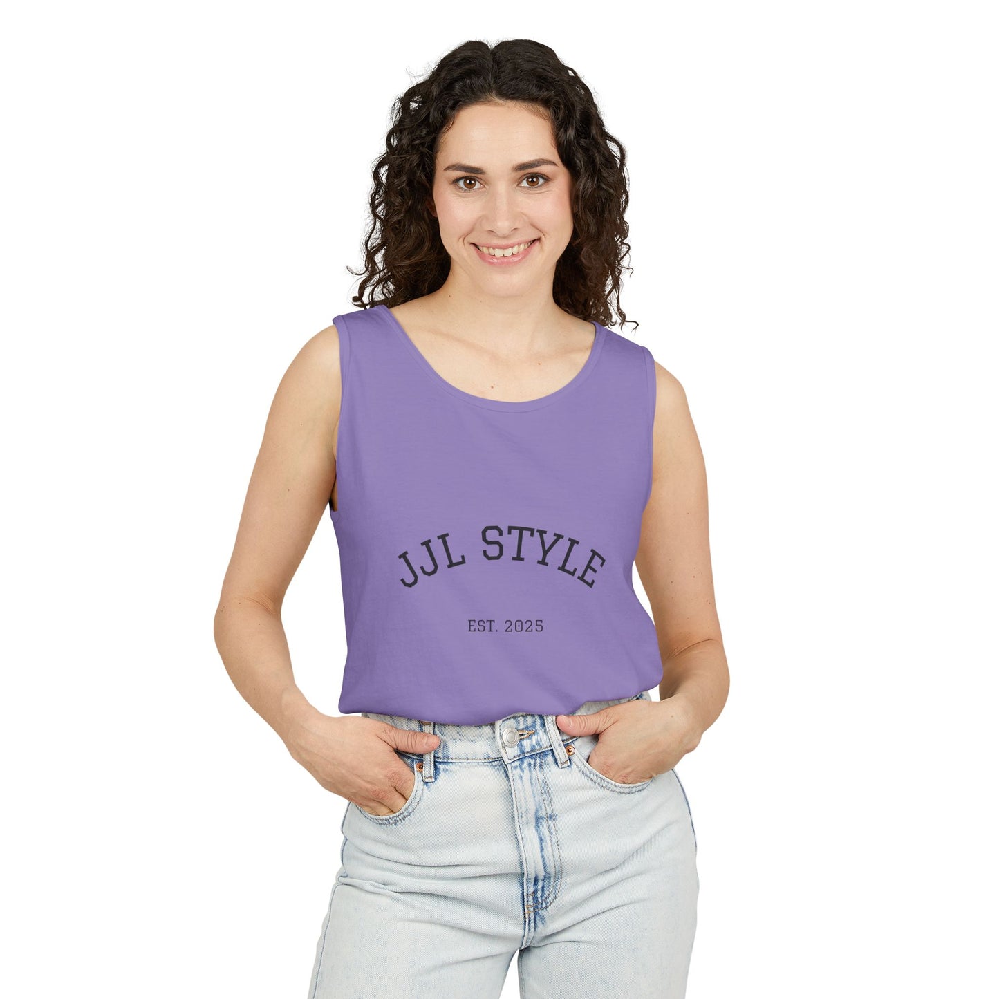 Unisex Garment-Dyed Tank Top with JJL Style - Casual Summer Essential