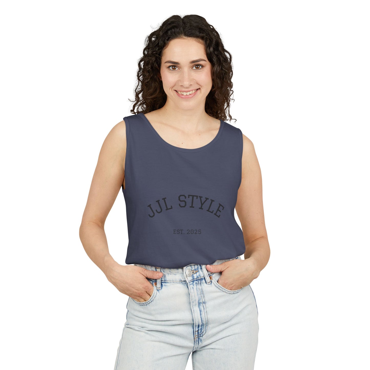 Unisex Garment-Dyed Tank Top with JJL Style - Casual Summer Essential