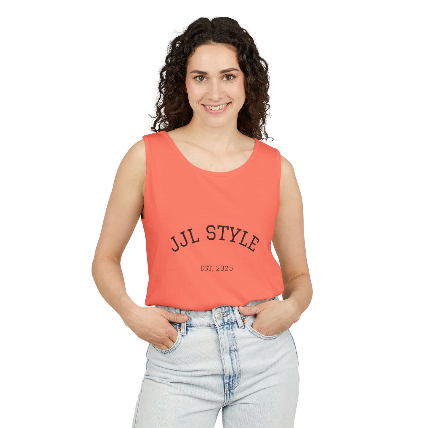 Unisex Garment-Dyed Tank Top with JJL Style - Casual Summer Essential