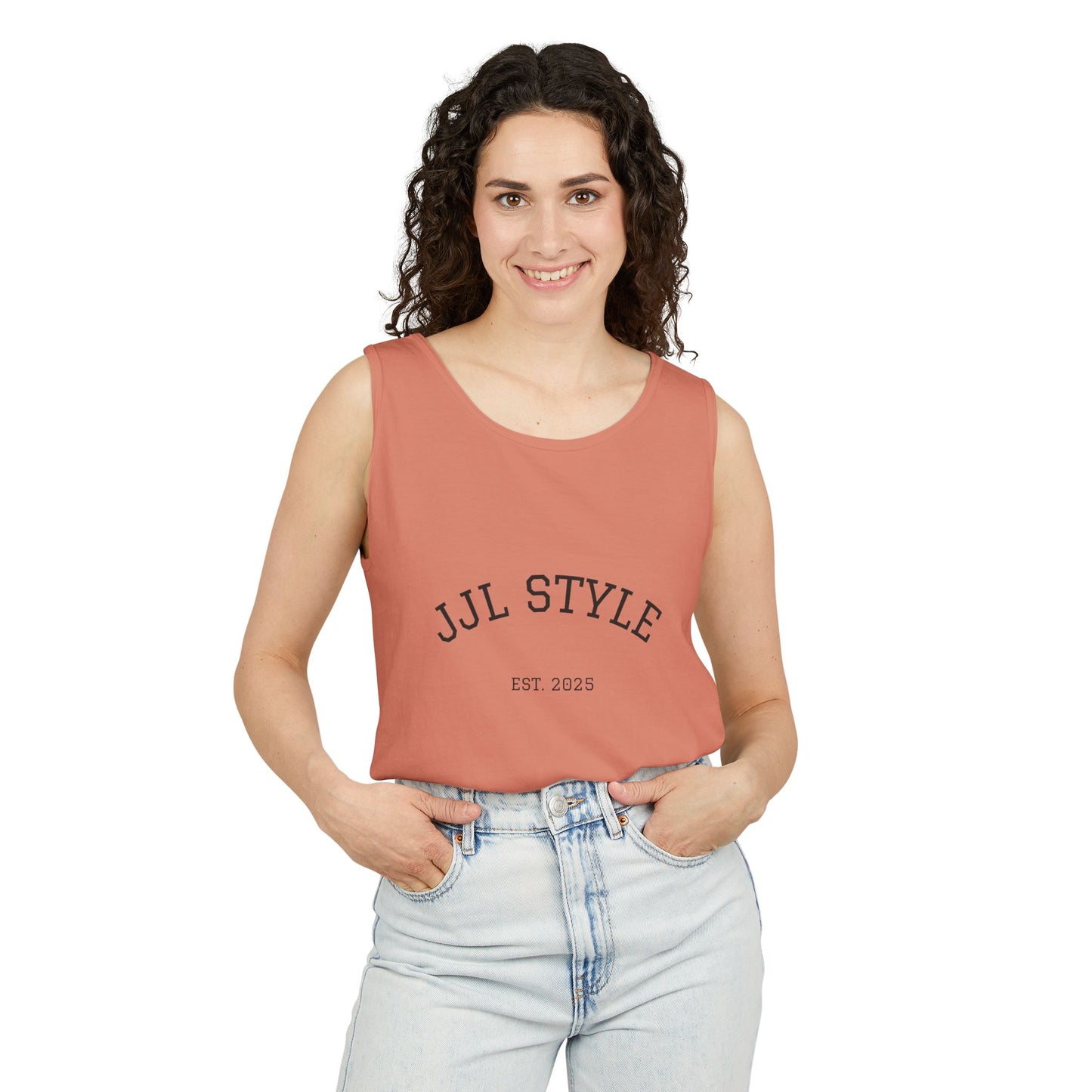 Unisex Garment-Dyed Tank Top with JJL Style - Casual Summer Essential