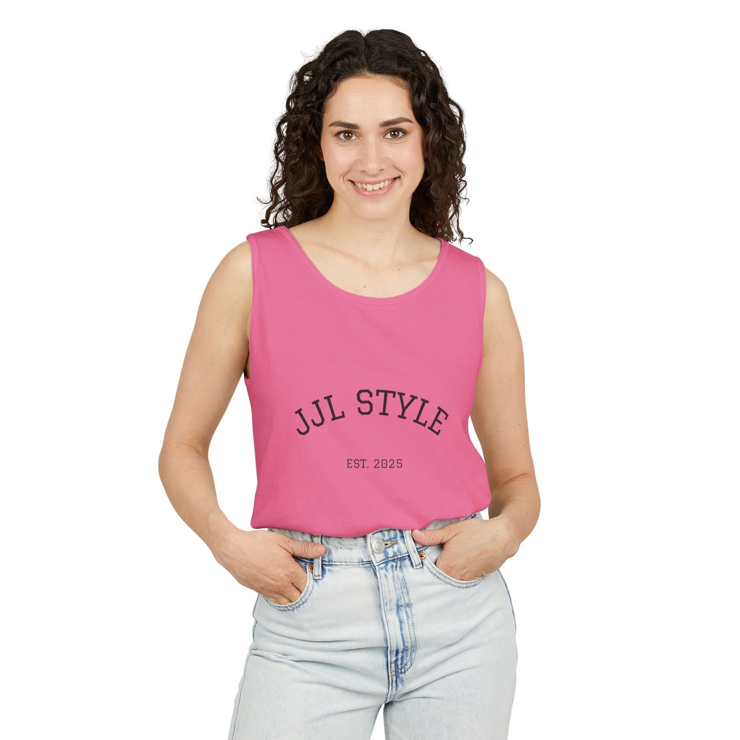 Unisex Garment-Dyed Tank Top with JJL Style - Casual Summer Essential