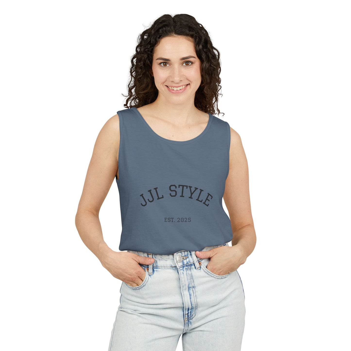 Unisex Garment-Dyed Tank Top with JJL Style - Casual Summer Essential