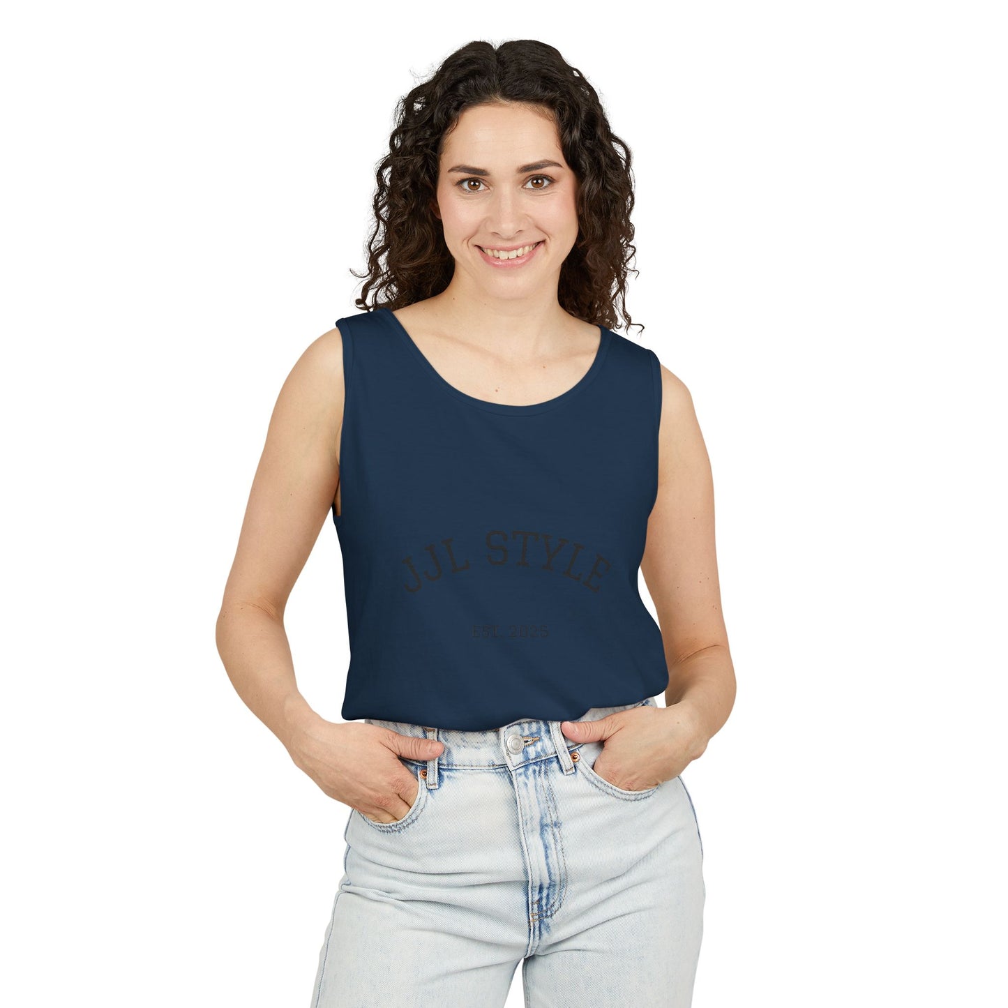 Unisex Garment-Dyed Tank Top with JJL Style - Casual Summer Essential