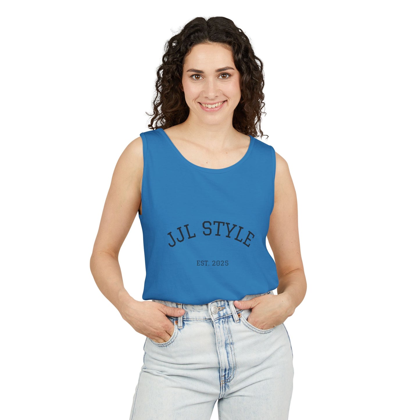 Unisex Garment-Dyed Tank Top with JJL Style - Casual Summer Essential