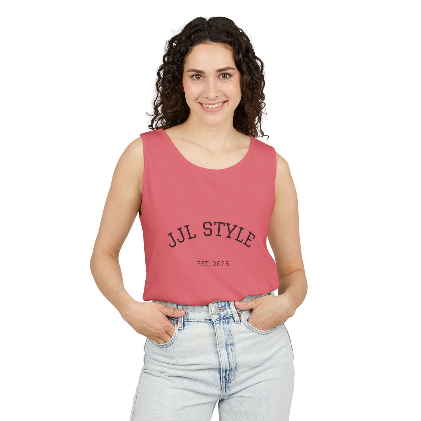 Unisex Garment-Dyed Tank Top with JJL Style - Casual Summer Essential