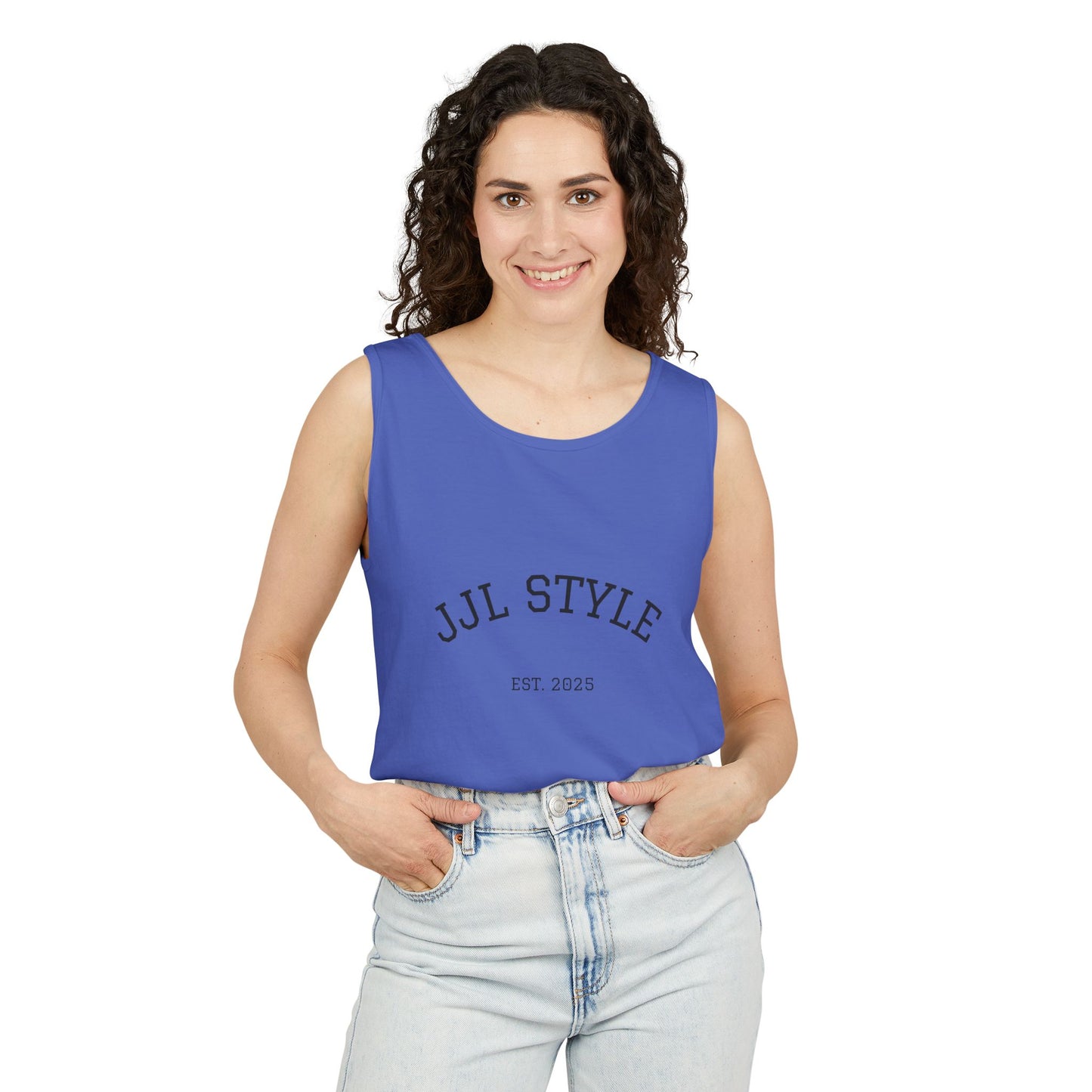 Unisex Garment-Dyed Tank Top with JJL Style - Casual Summer Essential