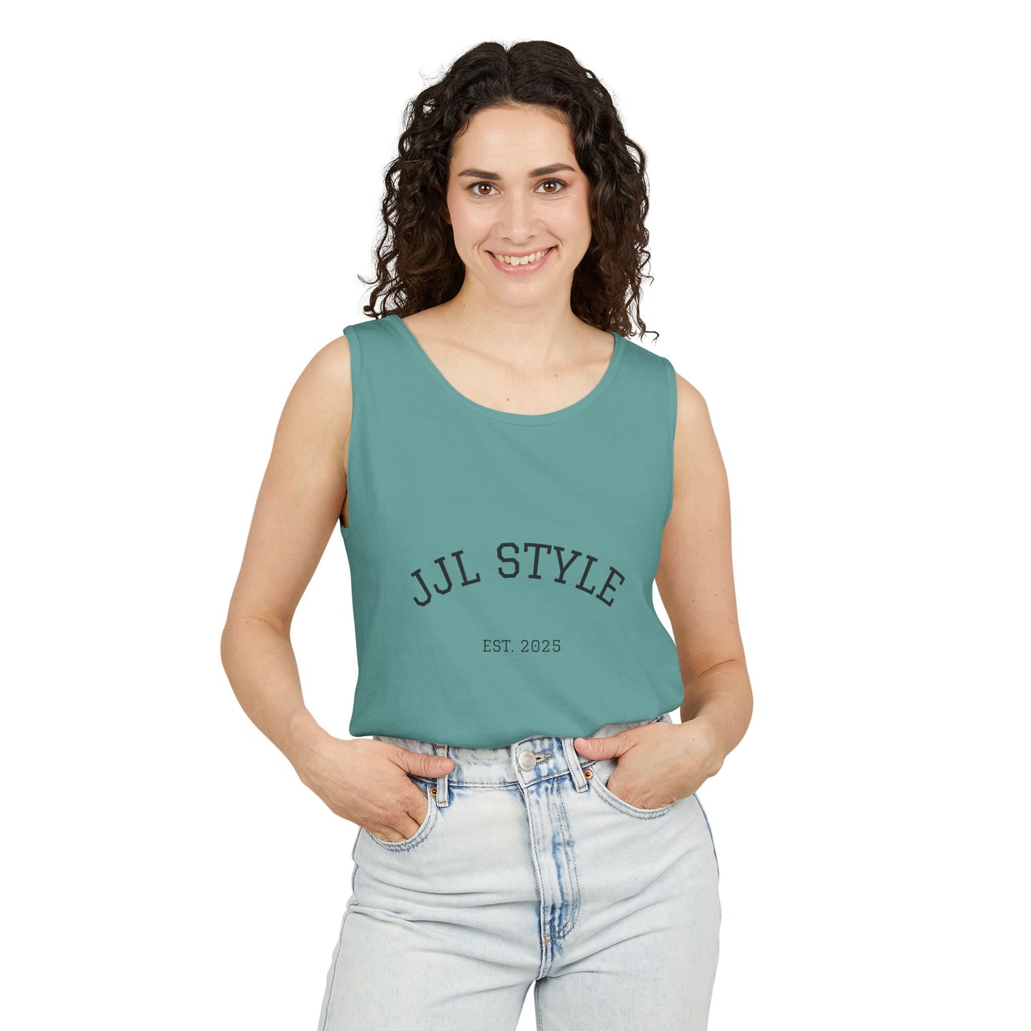 Unisex Garment-Dyed Tank Top with JJL Style - Casual Summer Essential
