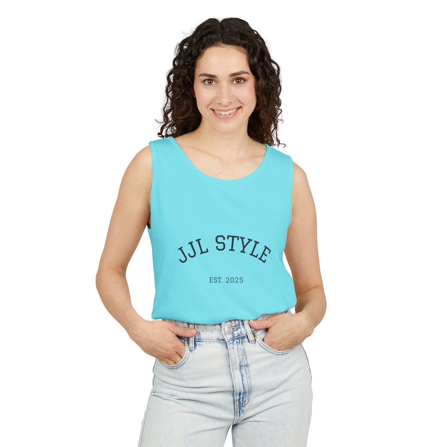 Unisex Garment-Dyed Tank Top with JJL Style - Casual Summer Essential